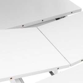  Mini стол раздвижной со стеклом БелыйБелый3
